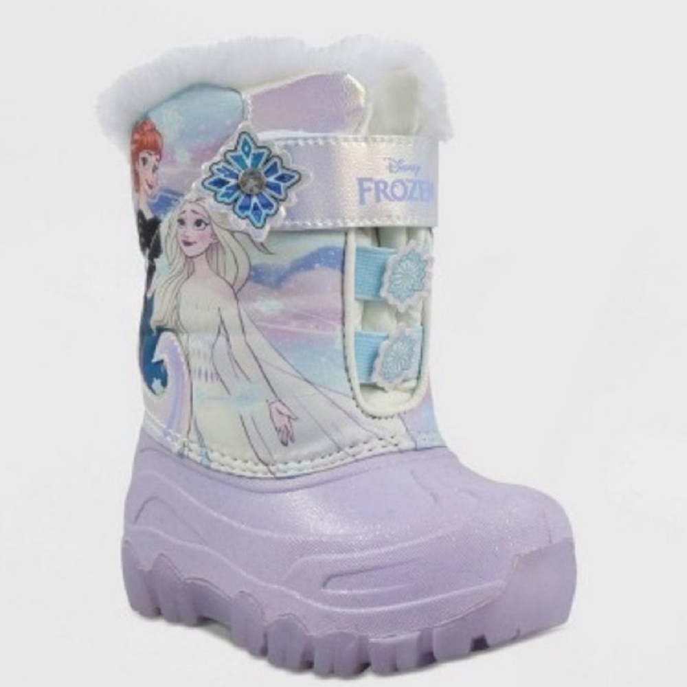 Toddler Girls Frozen Lighted Winter Snow Boot with Faux Fur Lining